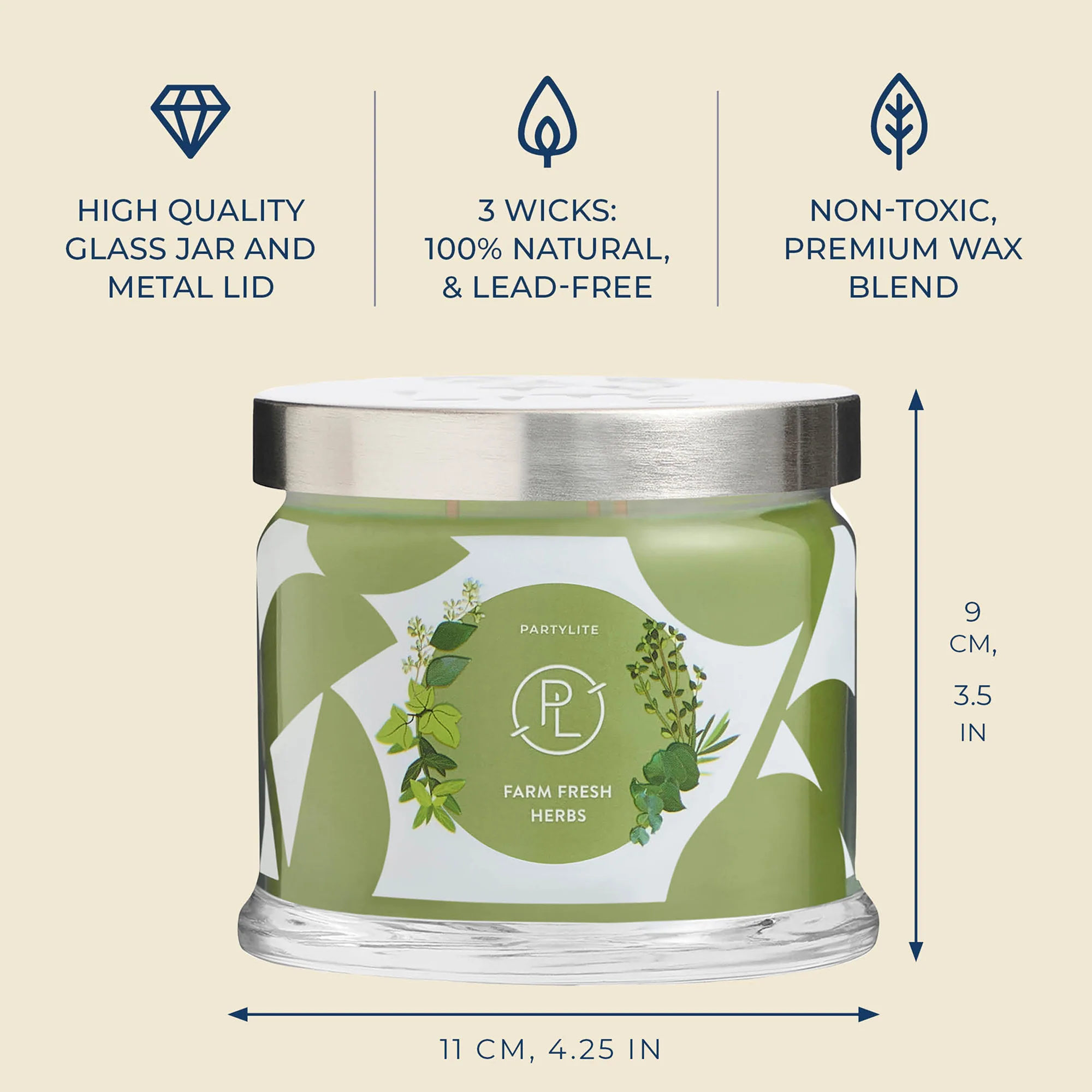 Farm Fresh Herbs 3-Wick Jar Candle - Image 6