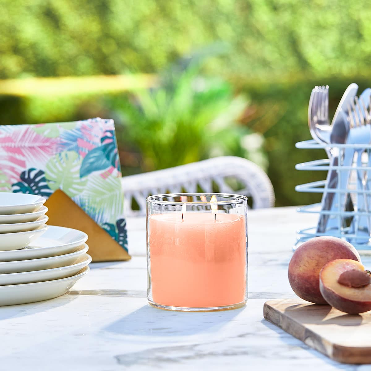 GloLite by PartyLite® Peach Honey Citronella Scented Jar Candle - Image 6