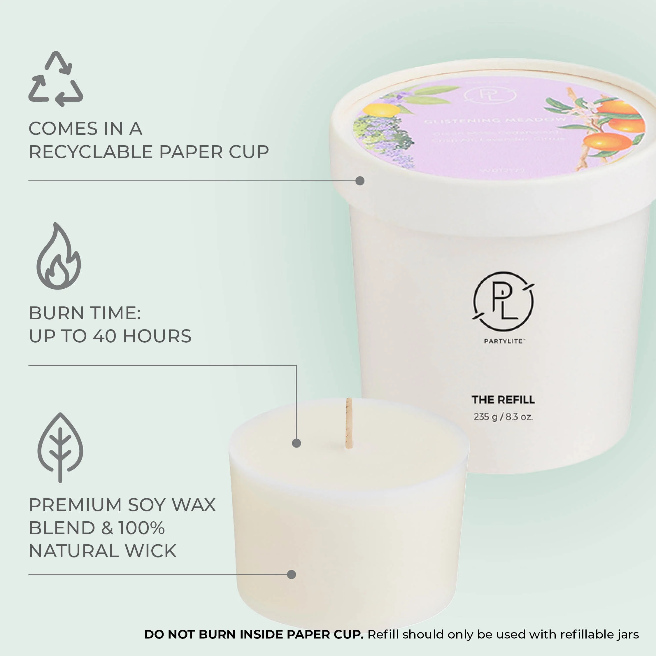 Refillable by PartyLite Glistening Meadow Candle Refill - Image 5