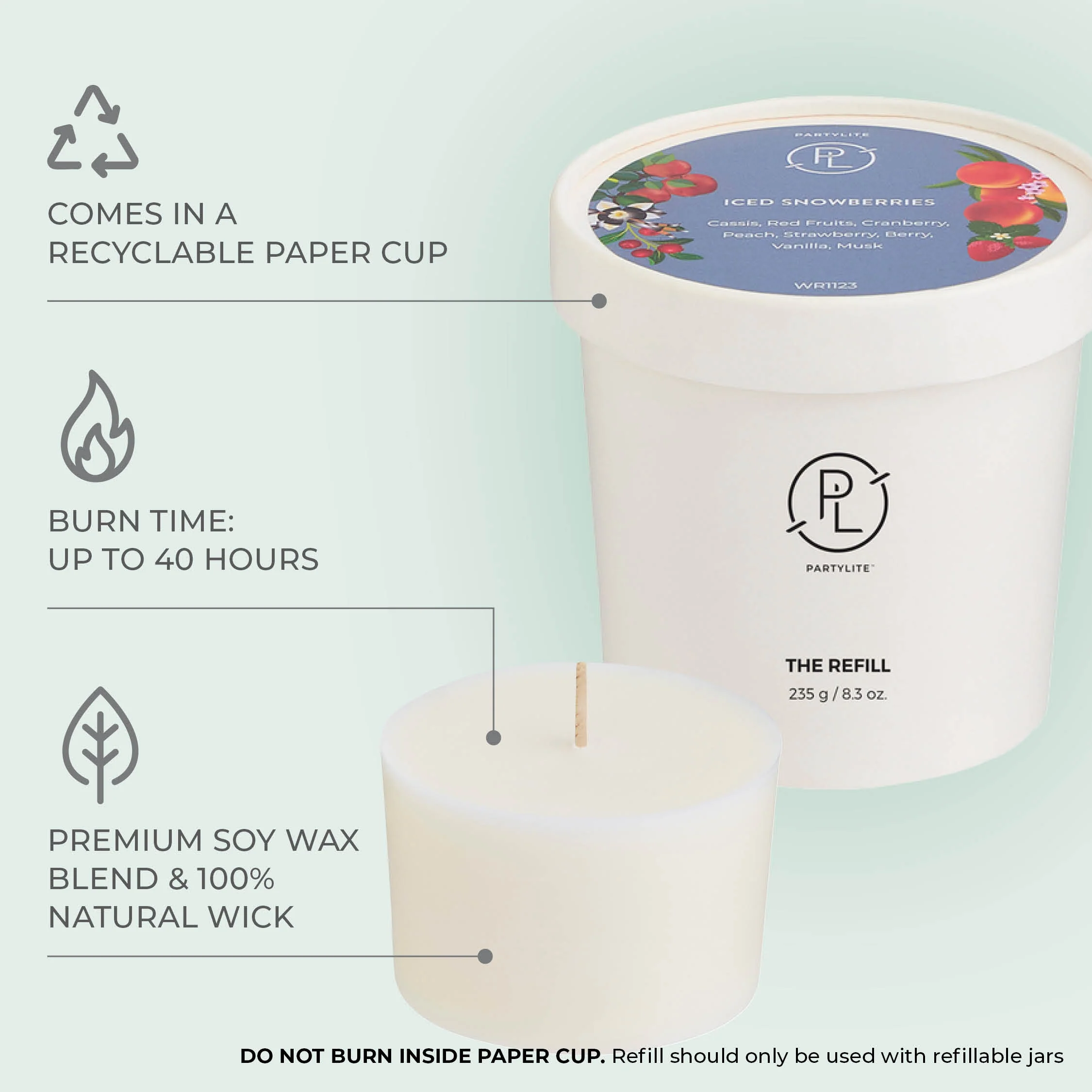 Refillable by PartyLite Iced Snowberries™ Candle Refill - Image 5