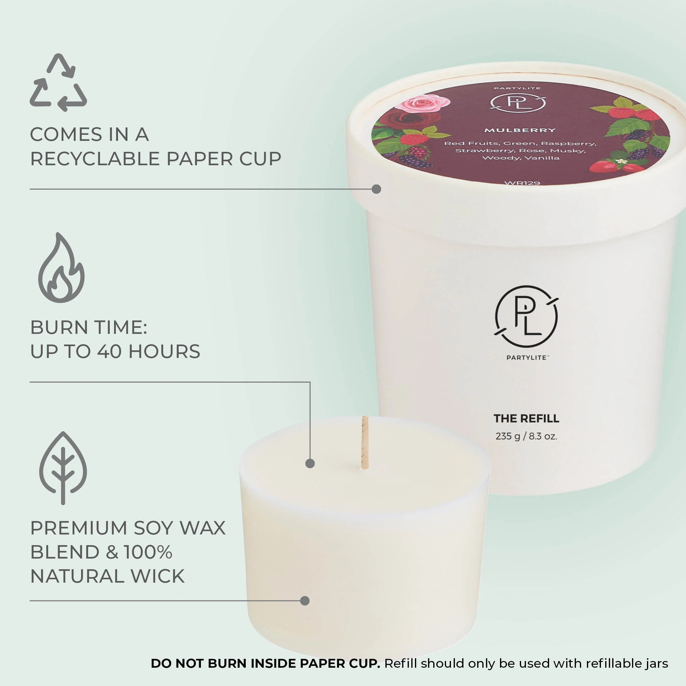 Refillable by PartyLite Mulberry Candle Refill - Image 5
