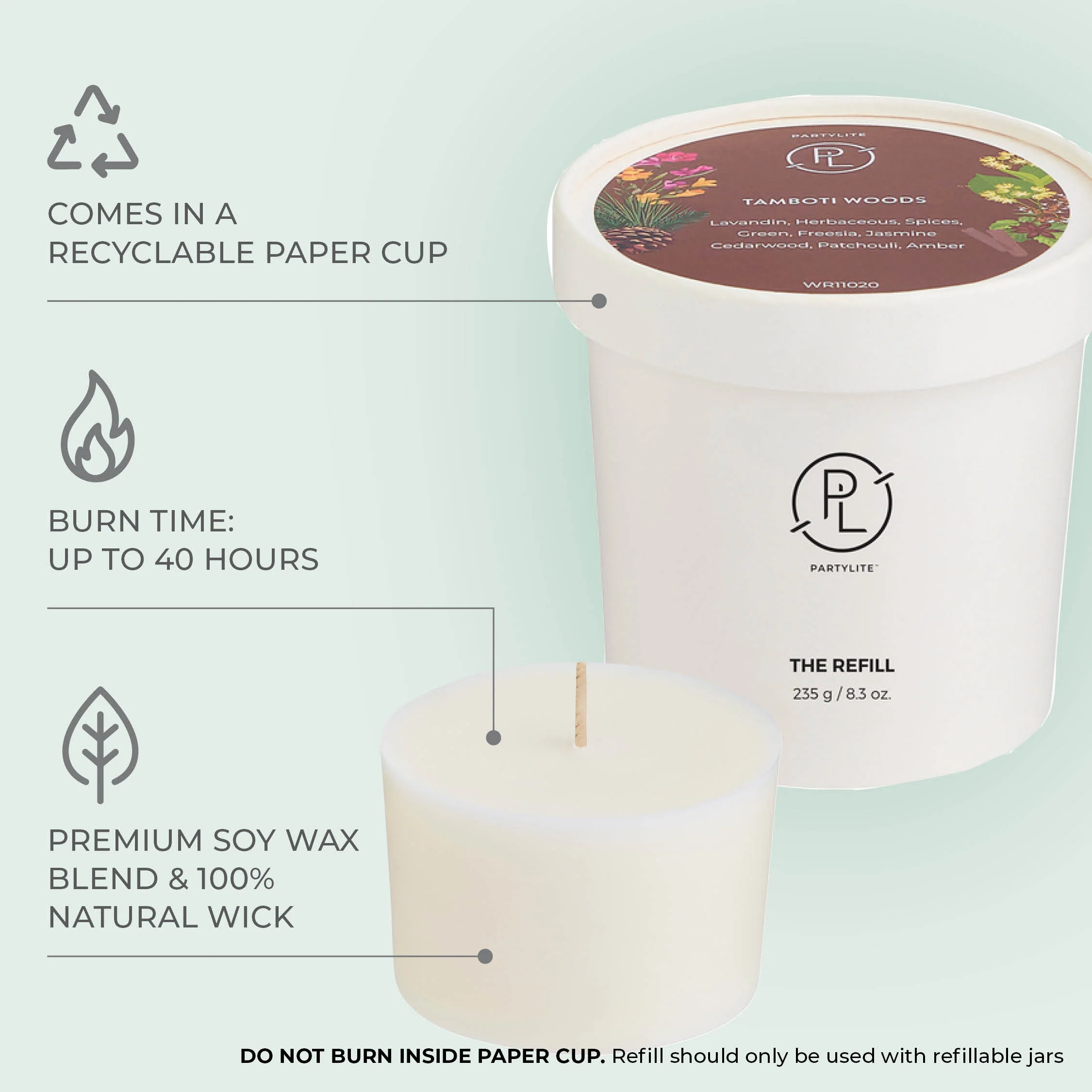 Refillable by PartyLite Tamboti Woods Candle Refill - Image 5