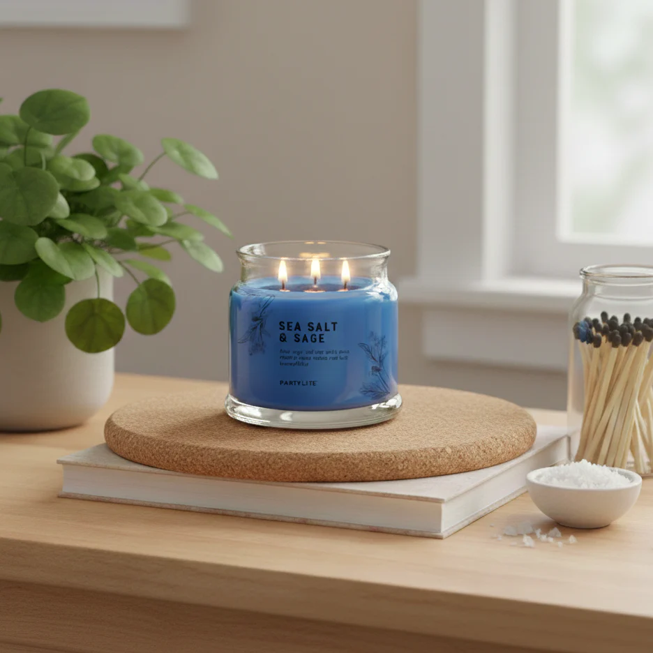 Sea Salt & Sage 3-Wick Jar Candle - Image 3