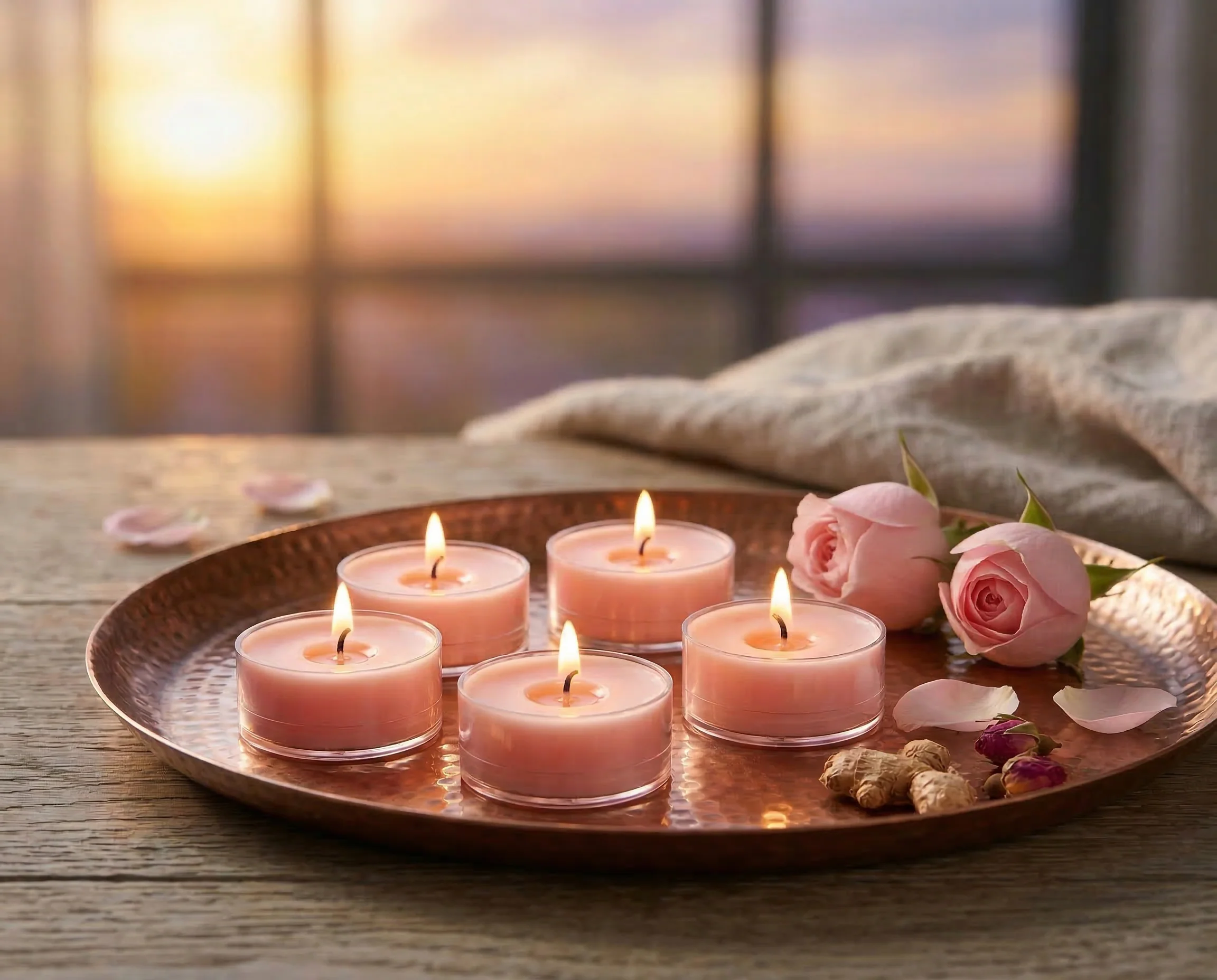 Sunset Ginger Rose Universal Tealight Candles - Image 3